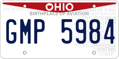 OH license plate GMP5984