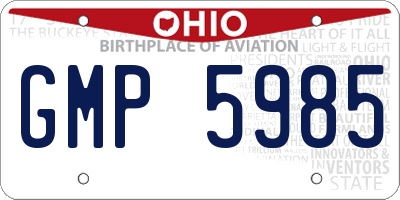 OH license plate GMP5985