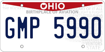 OH license plate GMP5990