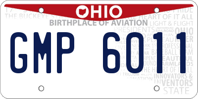 OH license plate GMP6011