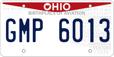 OH license plate GMP6013