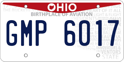 OH license plate GMP6017