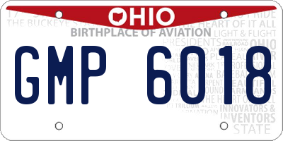 OH license plate GMP6018