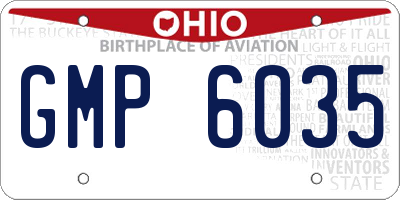 OH license plate GMP6035