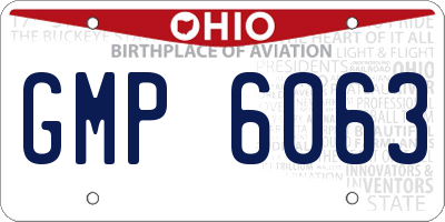 OH license plate GMP6063