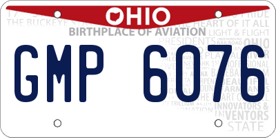 OH license plate GMP6076