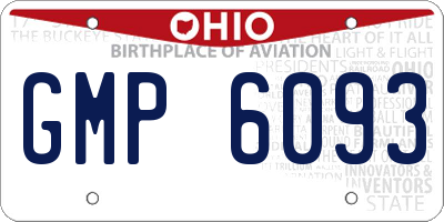 OH license plate GMP6093