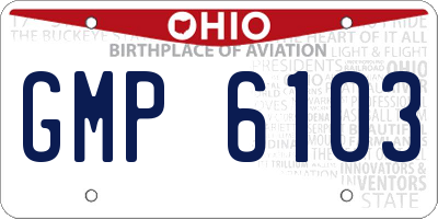 OH license plate GMP6103