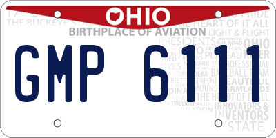 OH license plate GMP6111