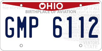 OH license plate GMP6112