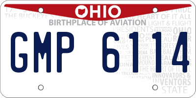 OH license plate GMP6114