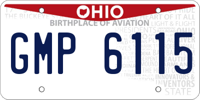 OH license plate GMP6115
