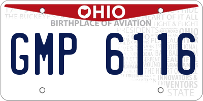 OH license plate GMP6116