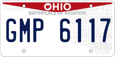 OH license plate GMP6117