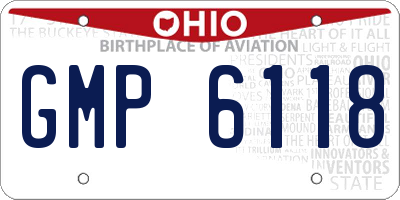 OH license plate GMP6118