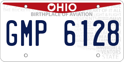 OH license plate GMP6128