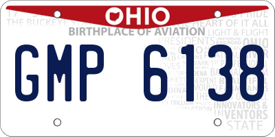 OH license plate GMP6138