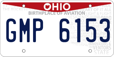 OH license plate GMP6153