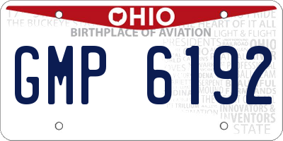 OH license plate GMP6192