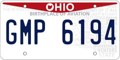 OH license plate GMP6194