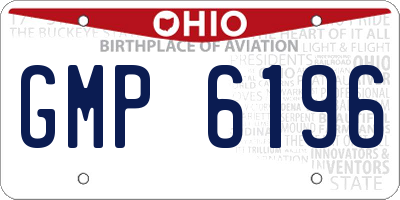 OH license plate GMP6196
