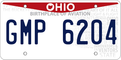 OH license plate GMP6204