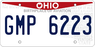 OH license plate GMP6223