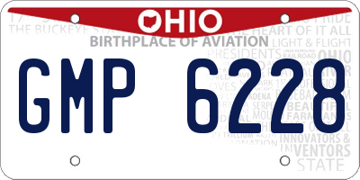 OH license plate GMP6228