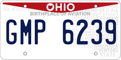 OH license plate GMP6239