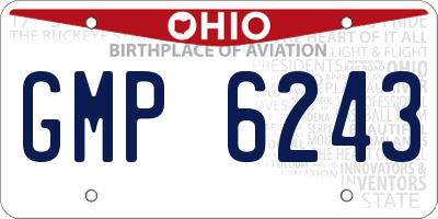 OH license plate GMP6243