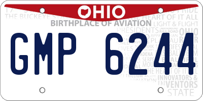 OH license plate GMP6244