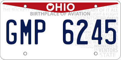 OH license plate GMP6245