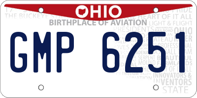 OH license plate GMP6251