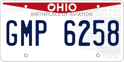OH license plate GMP6258