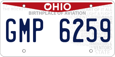 OH license plate GMP6259