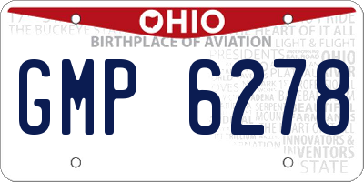 OH license plate GMP6278