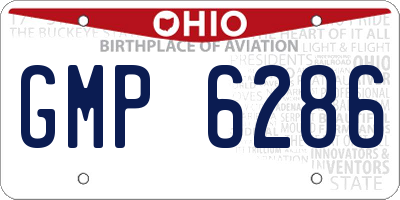 OH license plate GMP6286