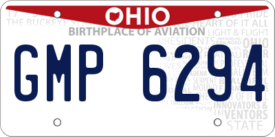 OH license plate GMP6294