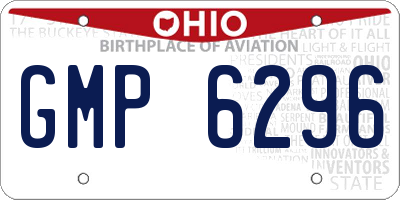 OH license plate GMP6296