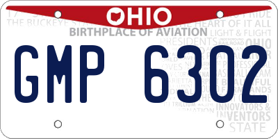 OH license plate GMP6302