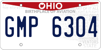 OH license plate GMP6304