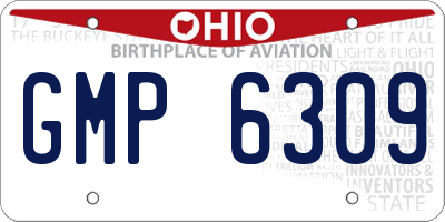 OH license plate GMP6309