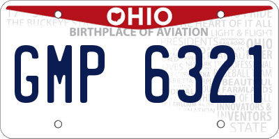 OH license plate GMP6321