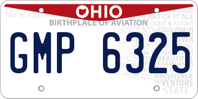 OH license plate GMP6325