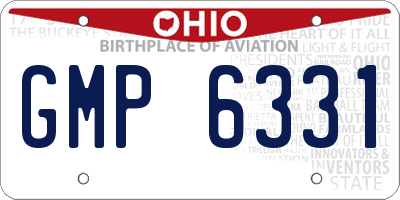 OH license plate GMP6331