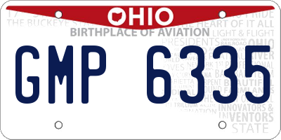 OH license plate GMP6335