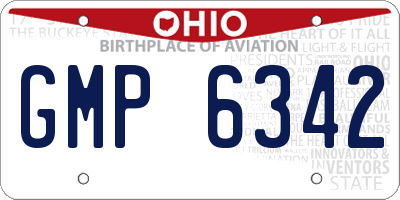 OH license plate GMP6342