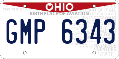 OH license plate GMP6343