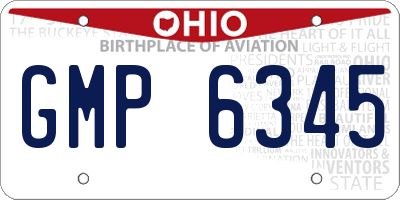 OH license plate GMP6345