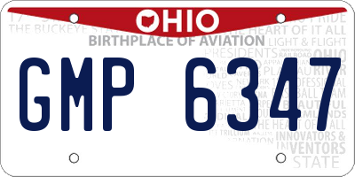 OH license plate GMP6347